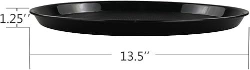 Miniatura 2 de Wekioger Juego de 3 bandejas redondas de plástico para servir, bandejas para servir comida rápida de 13.5 pulgadas, color blanco, negro, gris