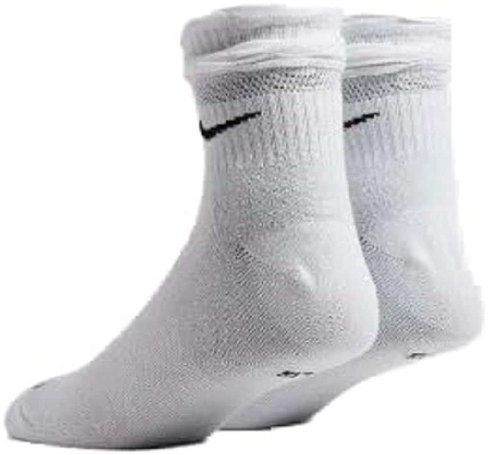 Nike Men's Default Color Solid Color Logo Quick Dry Athleisure Casual Sports Knit Socks Unisex 2 Pairs White Dh5485-100