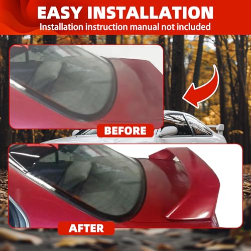 ECOTRIC Rear Trunk Lid Spoiler Wing Compatible with 1996-2000 Honda Civic 2DR Coupe w/LED Brake Light Matte Black ABS Plastic Paintable Winglet by ECOTRIC - Image 6