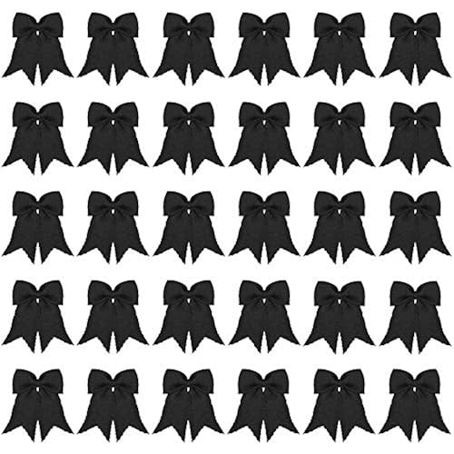 Syhood 30 Pcs Christmas Burlap Bows Knot Handmade Bows,Black