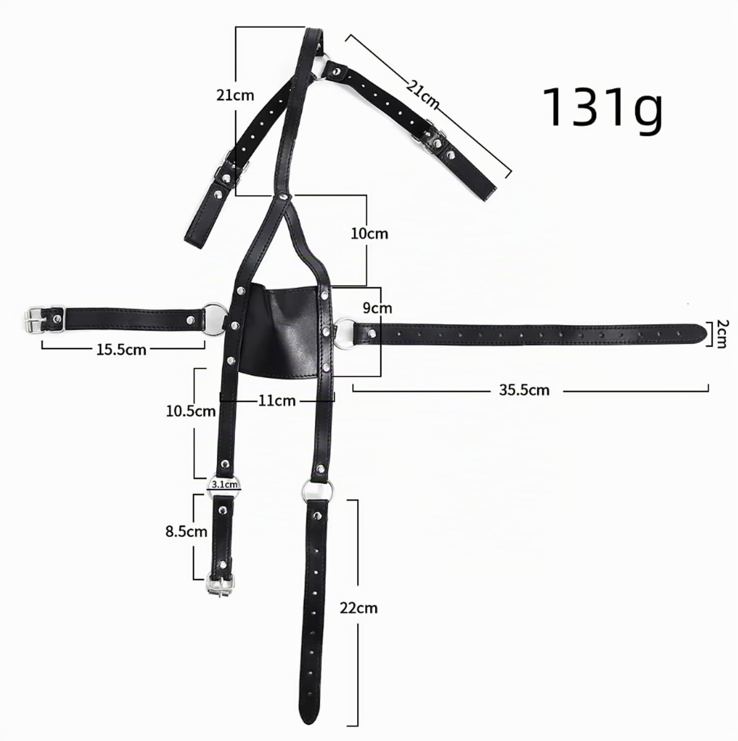 Mordaza Arnés BDSM – Gag Ball Silicona Cuero Sintético Panel | Panel Gag Harness con Máscara Mordaza – ajuste individual, ergonómico para fetiche, Dom/Sub & juegos de rol eróticos intensos
