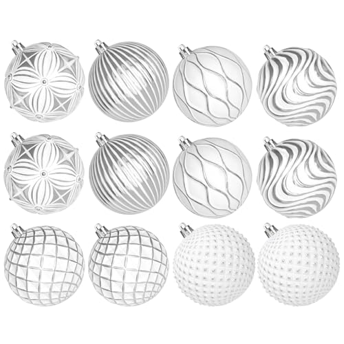 Lanpn 12 STK 10cm Große Weihnachtskugeln für Draußen, Grosse...