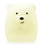 Lumipets Junior Bear Night Light, Soft Silicone Material, 8 Soothing Colors, Cordless, Easy Control, Portable
