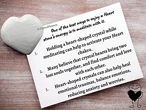 Image of Scolecite Crystal Heart Palm Pebbles Stones for Anxiety Stress Relief Massage - AAA Grade Original Healing Gemstone Agate Heart Palm Stone for Yoga Meditation Spiritual
