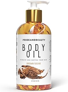 PrideandBeauty After Shower Oil. Skin Hydrating Oil. Body Oil Scented. Body Oils For Women Dry Skin. (Vanilla Buttercream) (8 OUNCES, Brown Sugar)