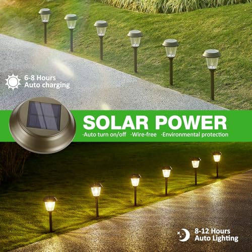 Outdoor Solar Lights Waterproof IP65, 2 Lighting Modes, 10/25 LM LED Garden Lights - Warm White