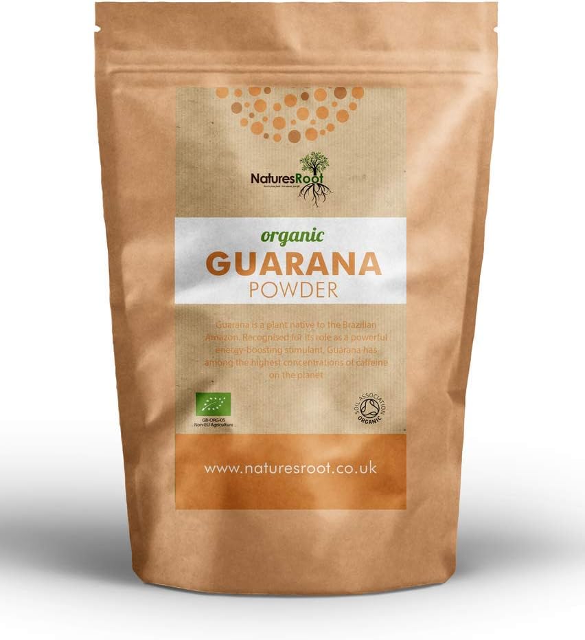 Nature’s Root Organic Guarana Powder 125g – Natural Energy Supplement | Raw Superfood | Gluten & Lactose-Free | Sports Nutrition | Brazilian Guarana