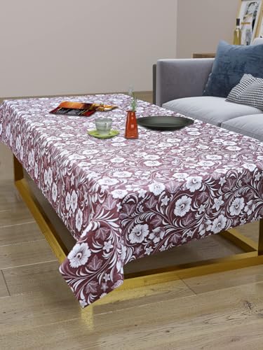 Image of Dakshya Industirs PVC Waterproof Table Cover 36x54 Inch Floral Printed Center Table Cover Washable Plastic Table Sheet Oilproof Dining Table Cover for Coffee Table Living Room Home (Royal Bloom)