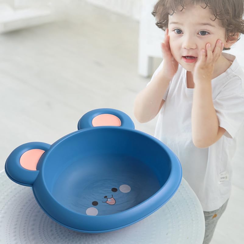 minkissy Lavabo para bebés de dibujos animados para bebé, plástico PP, gran capacidad, mate, apilable, para cuidado del bebé, baño