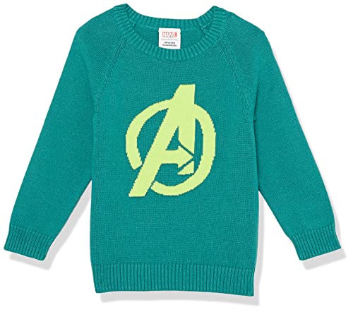 Amazon Essentials Disney | Marvel | Star Wars Toddler Boys' Relaxed-Fit Cotton Pullover Crewneck Sweaters, Avengers Logo - Boys, 2T - image 1