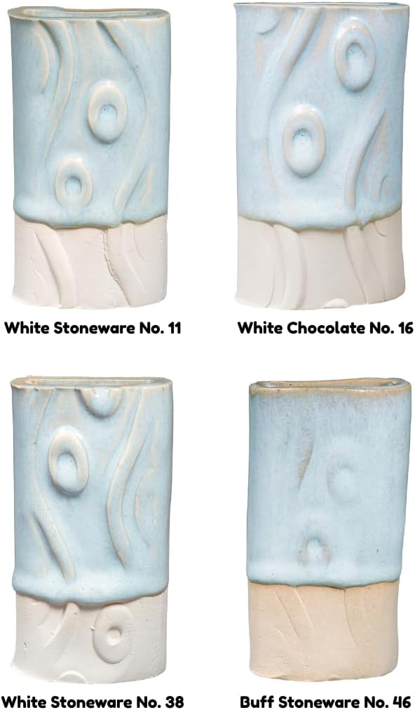 AMACO Potter's Choice Flux PCF-19 Cirrus Flow Glossy Pale Blue High Fire Glaze Pint, 16 oz. (473 mL), Layerable Mid-High Fire Cone 5-6 (PCF) Liquid Ceramic Pottery Glaze for Bisque