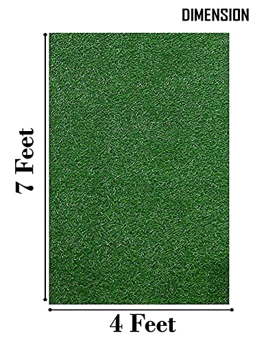 Image of Yellow Weaves 35 mm High Density Artificial Grass Carpet Mat for Balcony, Lawn, Door (Natural Green, 4 X 7 Feet)