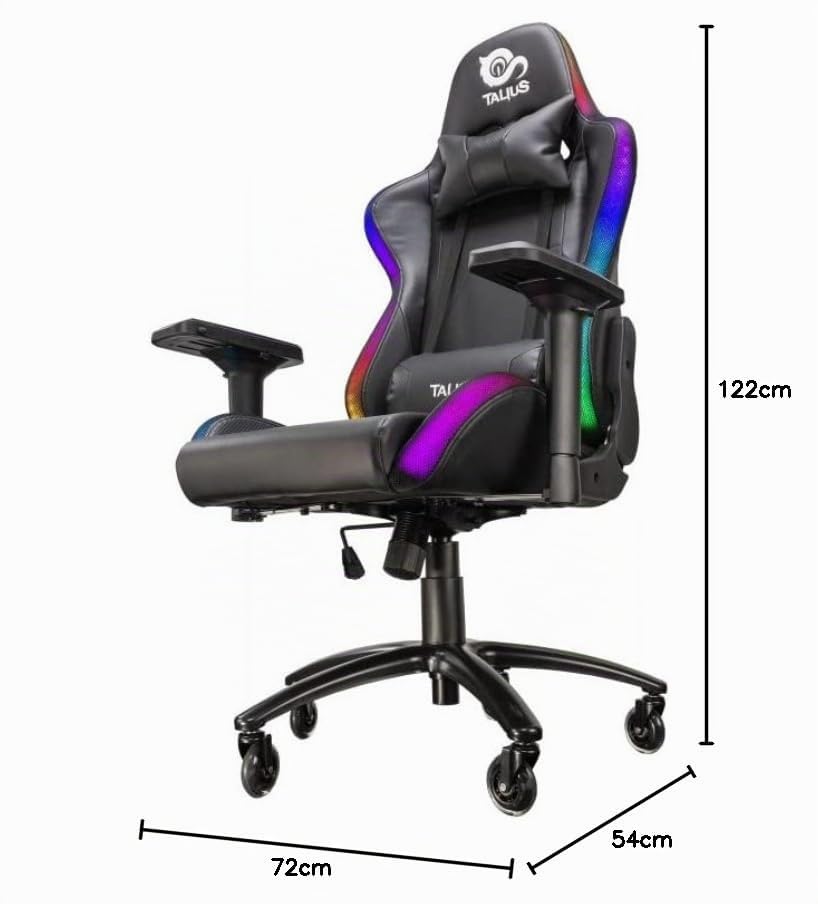 Talius Camaleon - Silla Gaming con Luces LED RGB, Reposabrazos 4D, Ergonomía, Basculante, Alta Densidad y Silicona, Diseño Negro