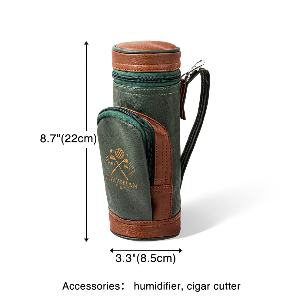 Personalized Golf Ball Bag, 12 Style Options Custom PU Leather Bag for Balls with Humidifier Set, Golf Accessories for Men