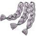 Produktbild 24" Braids Extensions Kunsthaar Jumbo Braids Crochet Hair Extensions Synthetik Braiding Hair 3Pcs 300g/Bündel 60cm Silber Grau