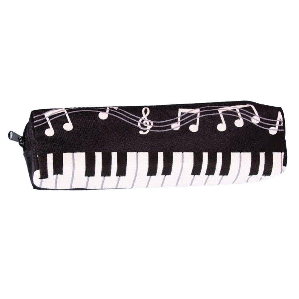 Fituenly Student Pencil Case Musical Notes Pencil Pouch Single Layer Pencil Bag Oxford Cloth Stationery Bag for School Supplies