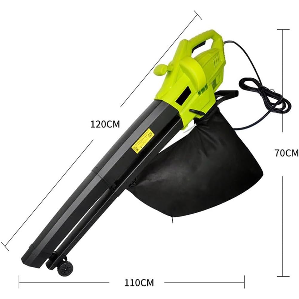 Soplador de hojas de jardín, trituradora de vacío de 3000 W con ruedas, bolsa recolectora de hojas de 40 l, velocidad del viento 270 km/h, soplador de aire ligero y potente for el cuidado del césped