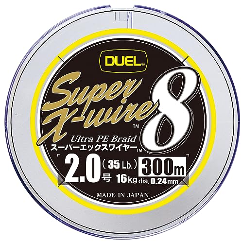DUEL(デュエル) PEライン 釣り糸 スーパーエックスワイヤー8 【 ライン 釣りライン 釣具 高強度 高感度 】 2.0号 300m 5色/イエローマーキング H3620N-5CR 1枚目