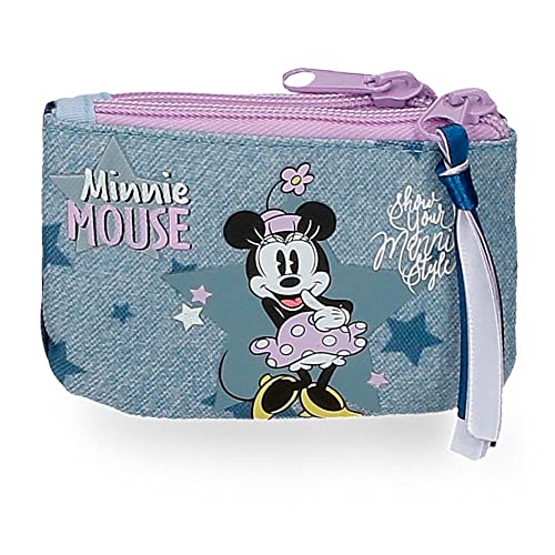 Disney Minnie Style Monedero Azul 11,5X8X2,5 Cms Poliéster