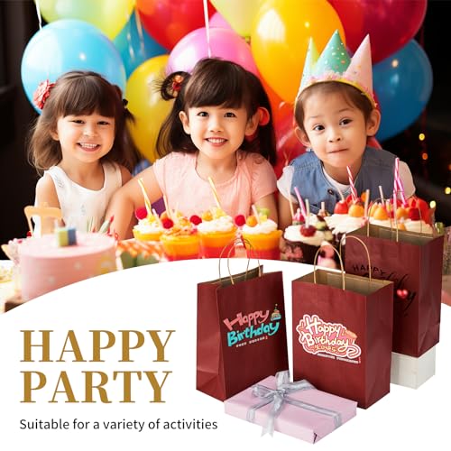 Image of RACETOP Red Gift Paper Bags 50 Pack 8x4.5x10.8 in Medium with Handles