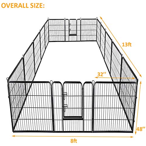 Giantex 16/8 Panel Pet Playpen with Door, Foldable Dog Exercise Pen, Portable Configurable Cat Chicken Rabbit Fence… - Image 8