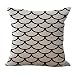 Funda de cojín de Lino con geometría en Blanco y Negro, Cojines para sofá, decoración del hogar, Funda de Almohada Decorativa H5 45x45cm