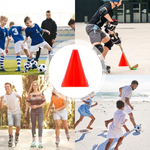 FORYNXHWIN 10 Piezas Conos Entrenamiento Deportivo 18cm, Conos de Entrenamiento de Fútbol, Cono de Tráfico, Conos Multifunción, Conos guía para Patinaje, equitación y Entrenamiento al Aire Libre - imagen 7