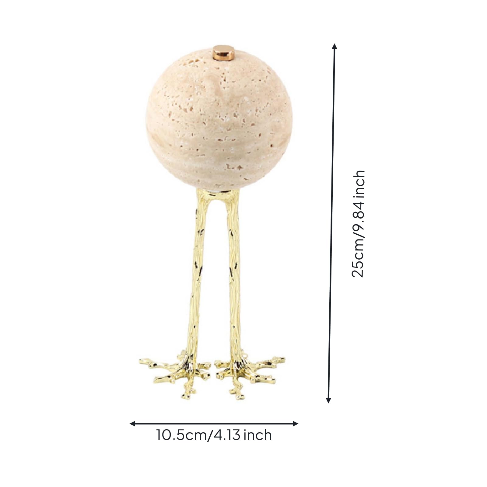 Decorazione da Credenza Scultura da Tavolo Ornamento Moderno Oggetto d'Arredo Statuetta Artistica in Lega con Sfera Effetto Pietra E Supporto, Alto