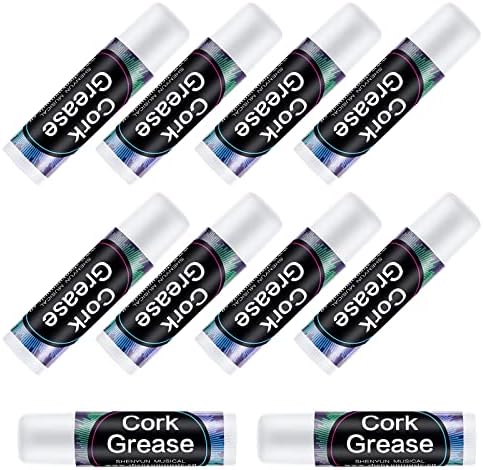 10 PCS Pieces Cork Grease for Clarinet Flute Grease Lubricant Tube Clarinet Cleaning and Care Product Woodwind Instruments Accessory for Saxophone Clarinet Flute Performer Supplies Instrument Swab