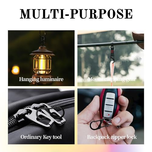 Image of Dual Hook S Carabiners,Dual Spring Mini S Carabiner Zipper Clip Theft Deterrent for Luggage Suitcase Camping Key Chain Backpack Zipper Clip Anti-Theft(4pcs,40mm)
