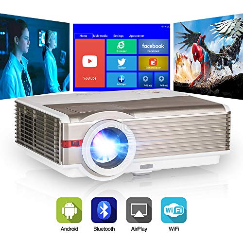 Bluetooth LCD Smart TV Projector Wi-Fi Android Home Entertainment Theater Projectors 5000lm 200"