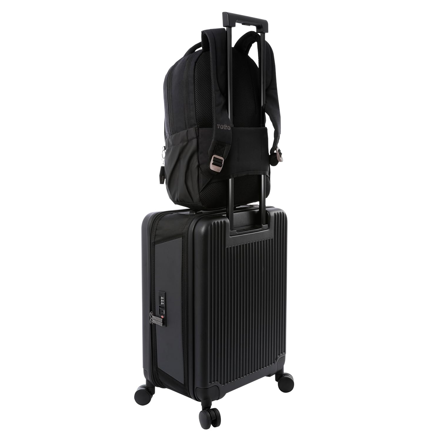 TOTTO - Mochila Oficina, Modelo Deleg 2.0, Mochila Portátil 14 Pulgadas y Tablet, 2 Bolsillos Botella, Bolsillo Secreto, Correa para Colgar en Maleta, Espaldar Ergonómico