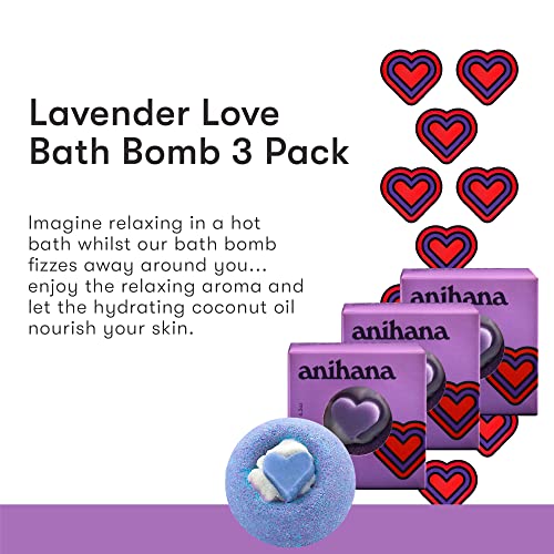Anihana Bath Bombs 3 Pack | Essential Oil Scented Aromatherapy Bath Steamers | Lavender | Birthday Gifts For Women, Mom & Teens | Me Time Spa Day | Lavender Love #TOP1