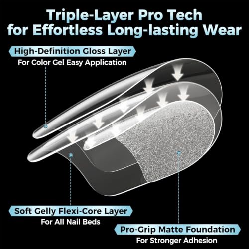 Image of Luckyfairy Square Nail Tips, 360pcs Clear Medium Square Press On Nails
