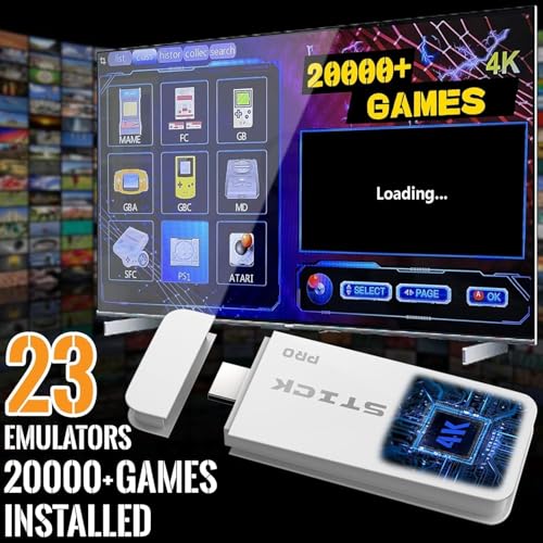 Image of Gaming Stick Console for TV | Plug & Play HDMI Game Stick with Wireless Controllers | Classic Arcade-Style Home Gaming for 2 Players