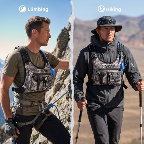 Image of Criuage USA Patent Running Hydration Vest Backpack, Lightweight Chest Pack with 2.0L Water Bladder Bag Daypack for Hiking Running Cycling Race Marathon for Women Men