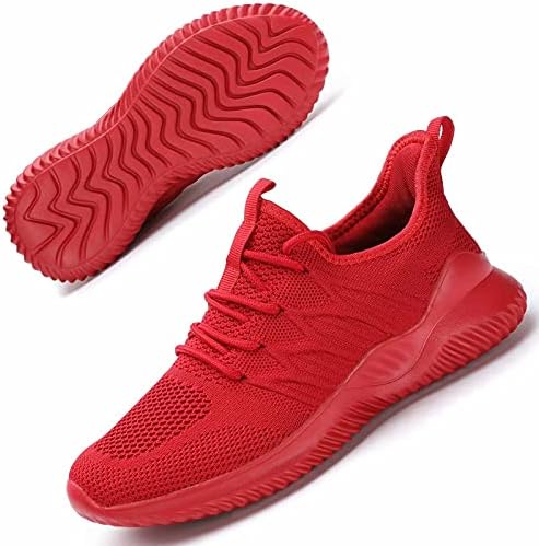 Women's Running Shoes Girls Slip on Tennis Walking Sneakers Lightweight Breathable Comfort Work Gym Trainers Stylish Shoes Red