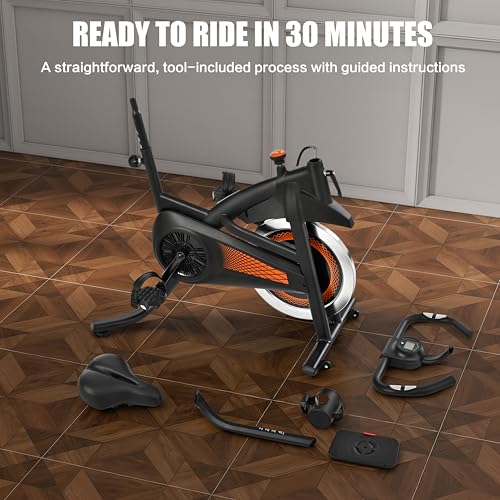 Image of Exercise Bike Stationary Bike Indoor Cycling Bicycle for Home Gym Spinning Bike 300 lbs Weight Capacity Adjustable Seat /Handlebar for Office Cardio Workout