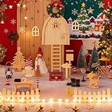DAJASD 50 Pezzi Porta Elfo Natale Kit, Set Porta Elfo Natalizi, Kit Porta dell Elfo Gnomo di Natale con Albero di Natale, Ghirlanda, Scopa, Lucerna, Stivali, Stampelle, Bambini Regalo di Natale
