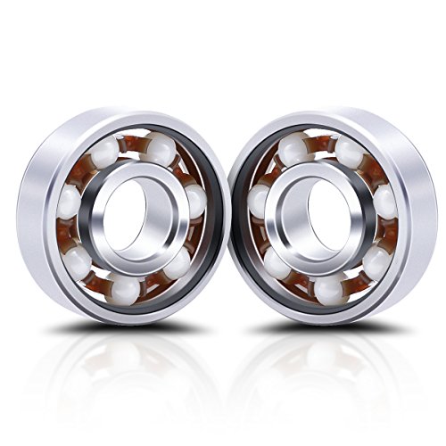 608 608ZZ Ceramic Skateboard Bearing - Perfect for Fidget Spinner Toy (White Ceramic Bearing Pack of 2)