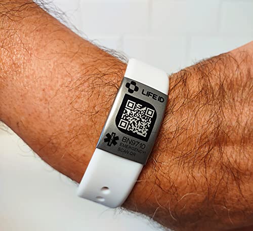 Life Id Medical Alert Bracelet For Men & Women I Edit Information Anytime I Free Profile Dashboard I No Subscriptions Fees I Qr Coded #TOP1