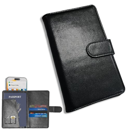 Travel Depot Passport Holder for Travel, Apple Find My Compatible, Passport Wallet Card Holder for Men & Women, Trackable Passport Cover Case, 6-Month Standby, Travel Wallet with Card Slots