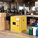 Hazardous Storage Cabinets, Flammable Safety Cabinet, Yellow Powder Coated Steel, Chemical Storage with Self-Closing Doors & Adjustable Shelves, Fire Resistant for Industrial & Warehouse, 16 Gallon