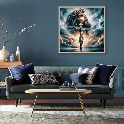 Image of ARPADAMO Diamond Art Kits for Adults,5D Jesus Diamond Painting DIY Religion Diamond Art Diamond Painting Kits for Adult,Round Full Drill Diamonds, Diamond Art Kits for Home Decor-12x12inch
