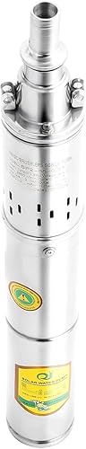 TBVECHI Bomba de pozo profundo, bomba de agua solar de 24 V 370 W, cabezal de bomba sumergible solar de pozo profundo, 213.3 ft (24 V 370 W)