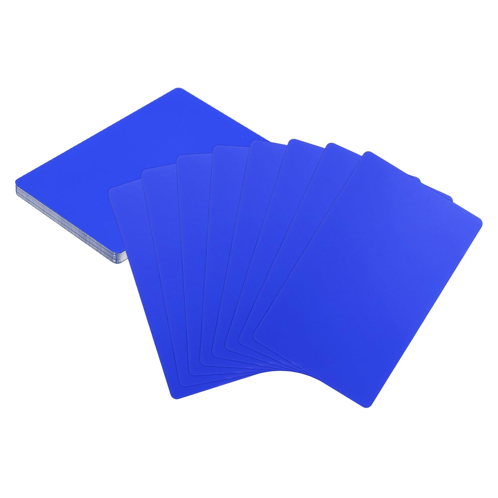 sourcing map 25pcs Metal Business Cards Blanks 3.4" x 2.1" x 0.01" Aluminum Laser Engraving Blank Name Custom Card CNC Engraving Sheets for House Office DIY Gift Plate Invitations, Dark Blue