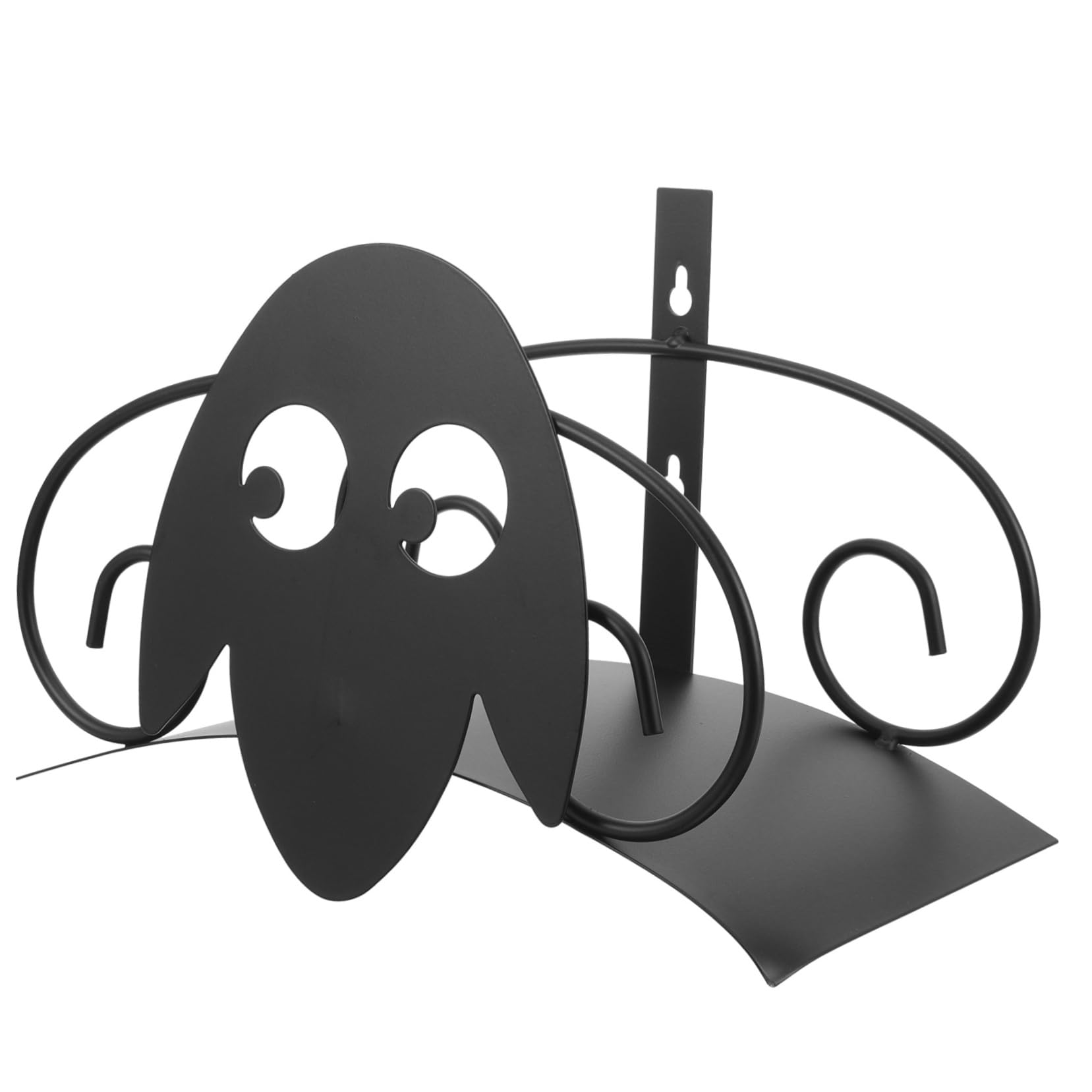Support Mural pour Tuyau D’arrosage en Fer Noir, Design Simple