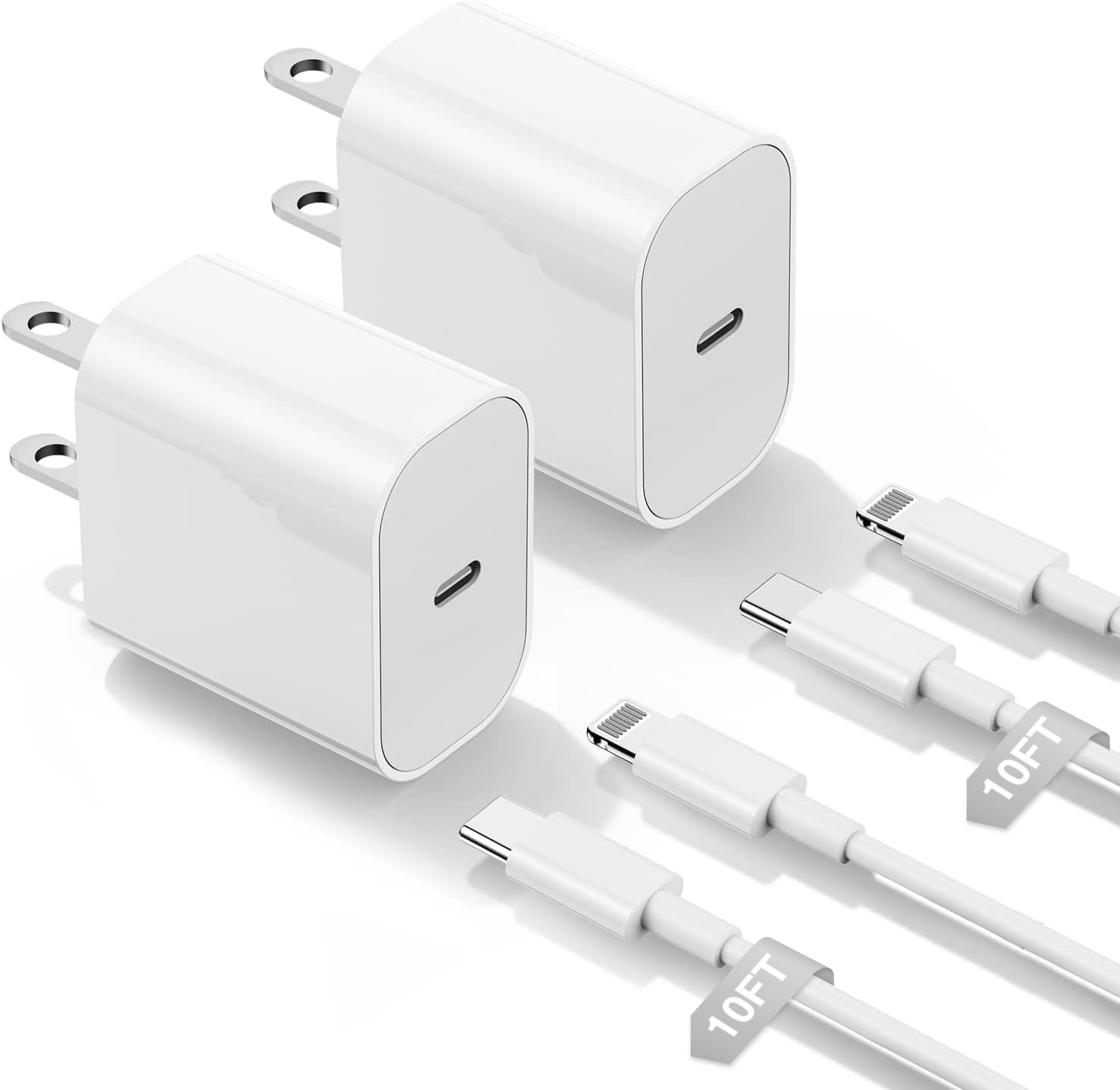 iPhone Charger Fast Charging 10ft, Type C Charger Block and Long USB C to Lightning Cable Cord,USBC Wall Plug Power Adapter Cube for Apple iPhone 14 Pro Max/14 Plus/14/13/12 Mini/11/XS Max/XR/iPad Air