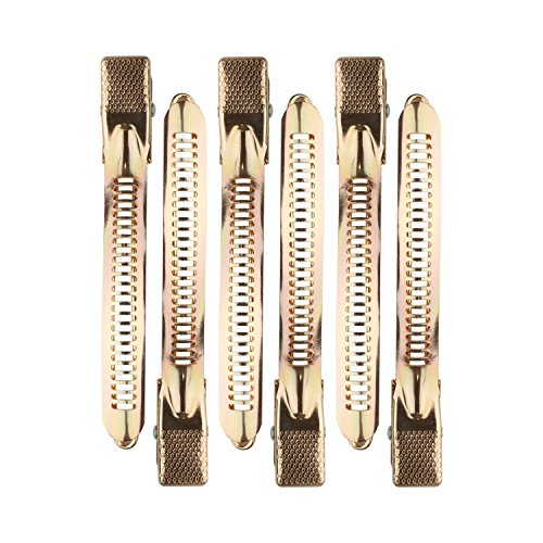 Kitsch Hair Clips For Styling & Sectioning - Xl Alligator Hair Clips | Alluminum Duck Billed Hair Clips For Long Hair | Hair Styling Clips | Roller Clips For Short Hair | Stylish Hairclips, 6Pc (Gold) #TOP3