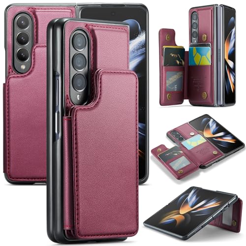 Étui portefeuille pour Samsung Galaxy Z Fold 4 anti-piratage RFID avec support vidéo mains libres